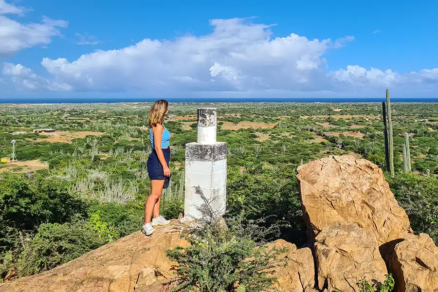 A view of the east coast from Bara di Karta during a hiking excursion on Bonaire.