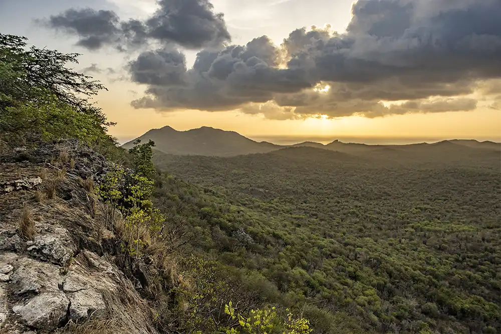 Sunset at Wasao during a hiking excursion on Bonaire.