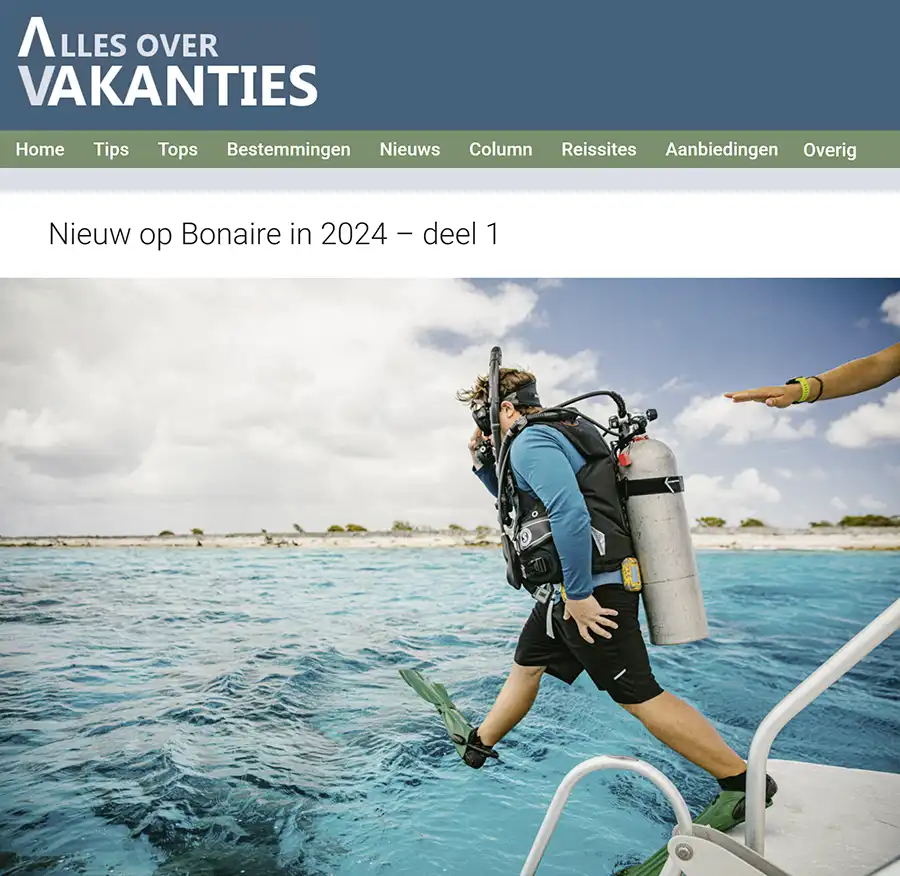 HopiBonaire wordt aangeraden in een artikel van Alles over Vakanties.