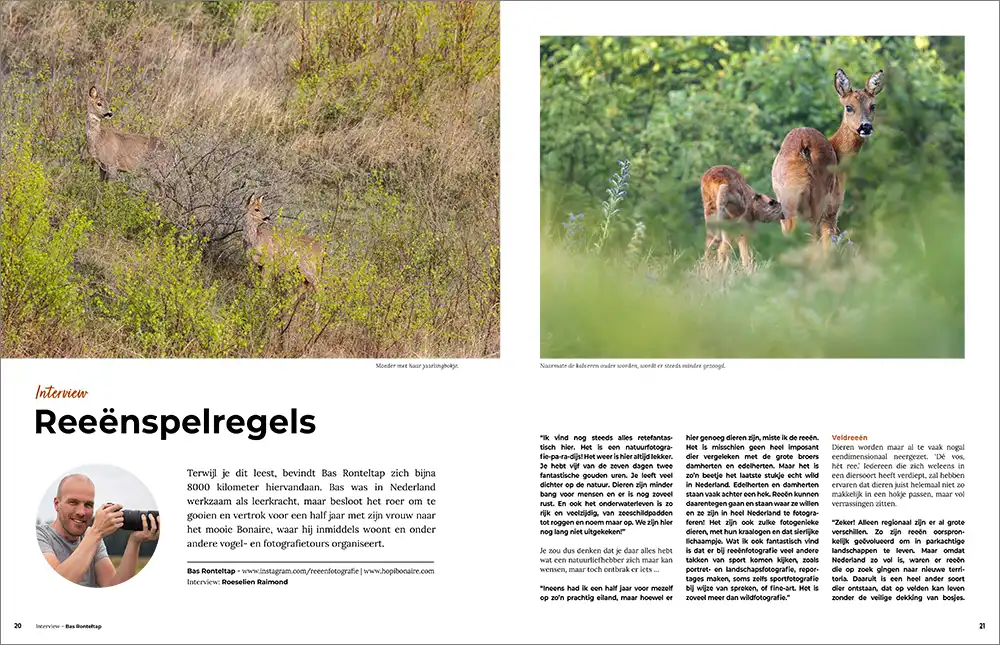 Interview met Bas Ronteltap van HopiBonaire in Natuurfotografie Magazine .