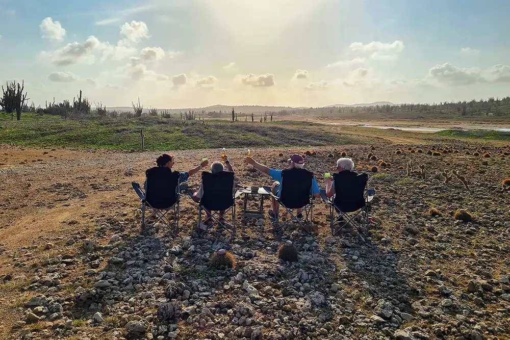 Sundowner after a HopiBonaire Island Tour.