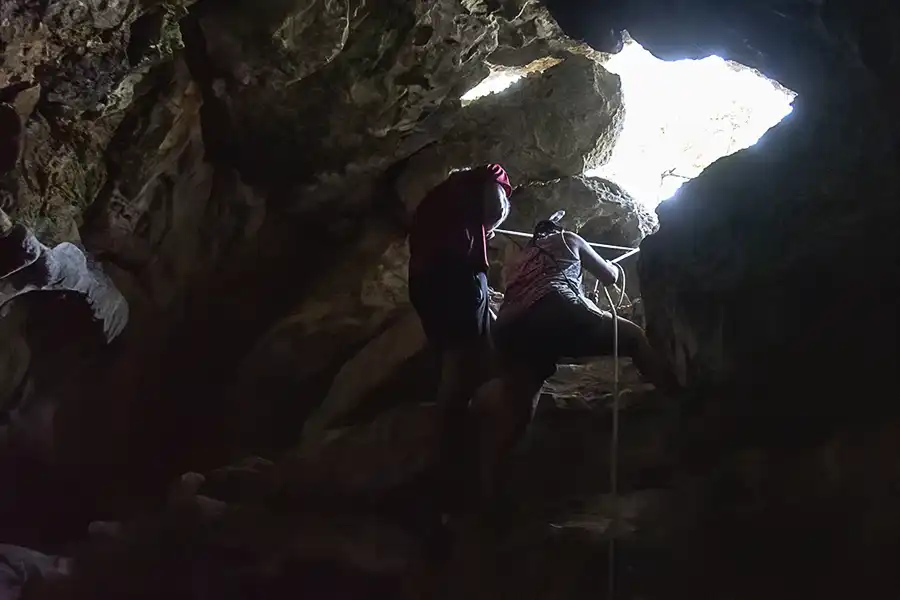 Adventurous cave tour on Bonaire.