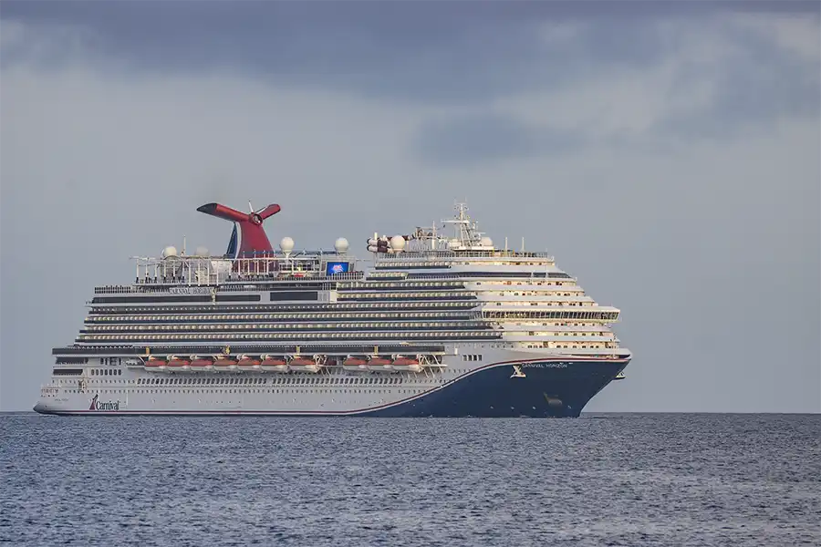 Cruise ship arriving on Bonaire for a fun day of tours and excursions.